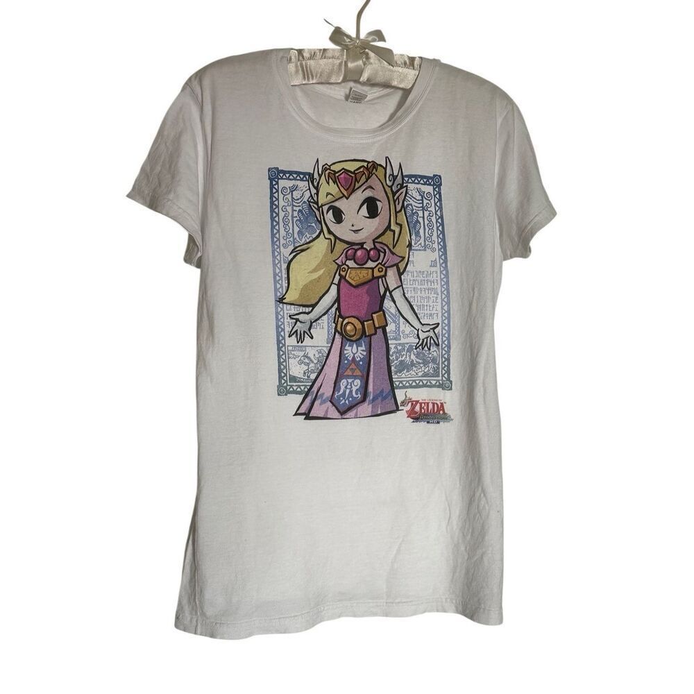 Tultex White Pre-Shrunk Ringspun Cotton The Legend Of Zelda Graphic Tee Girls XL